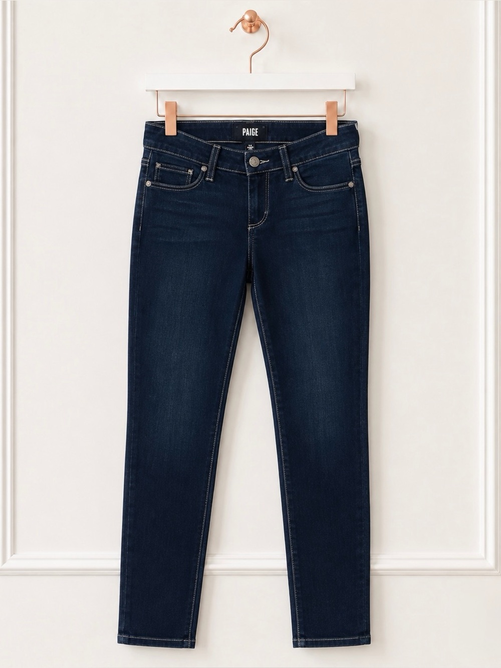 NWOT Paige $199 Size 24 Verdugo Ankle Skinny Low Rise Stretch Blue Jeans